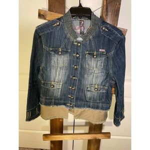 Vintage AKDMKS Womens Jean Jacket Size XL
